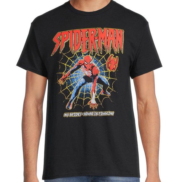 Spider-Man Men's Web Walk Graphic Tee with Short Sleeves, Size S-3XL - Picture 1 of 5